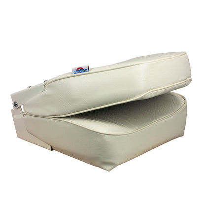 Springfield Marine High Back Folding Seat - White with Cushioned Support and Durable Frame