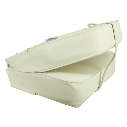 Springfield Marine High Back Folding Seat - White with Cushioned Support and Durable Frame