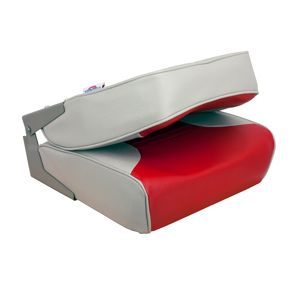 Springfield Marine Economy Multi-Color Folding Seat - Grey and Red