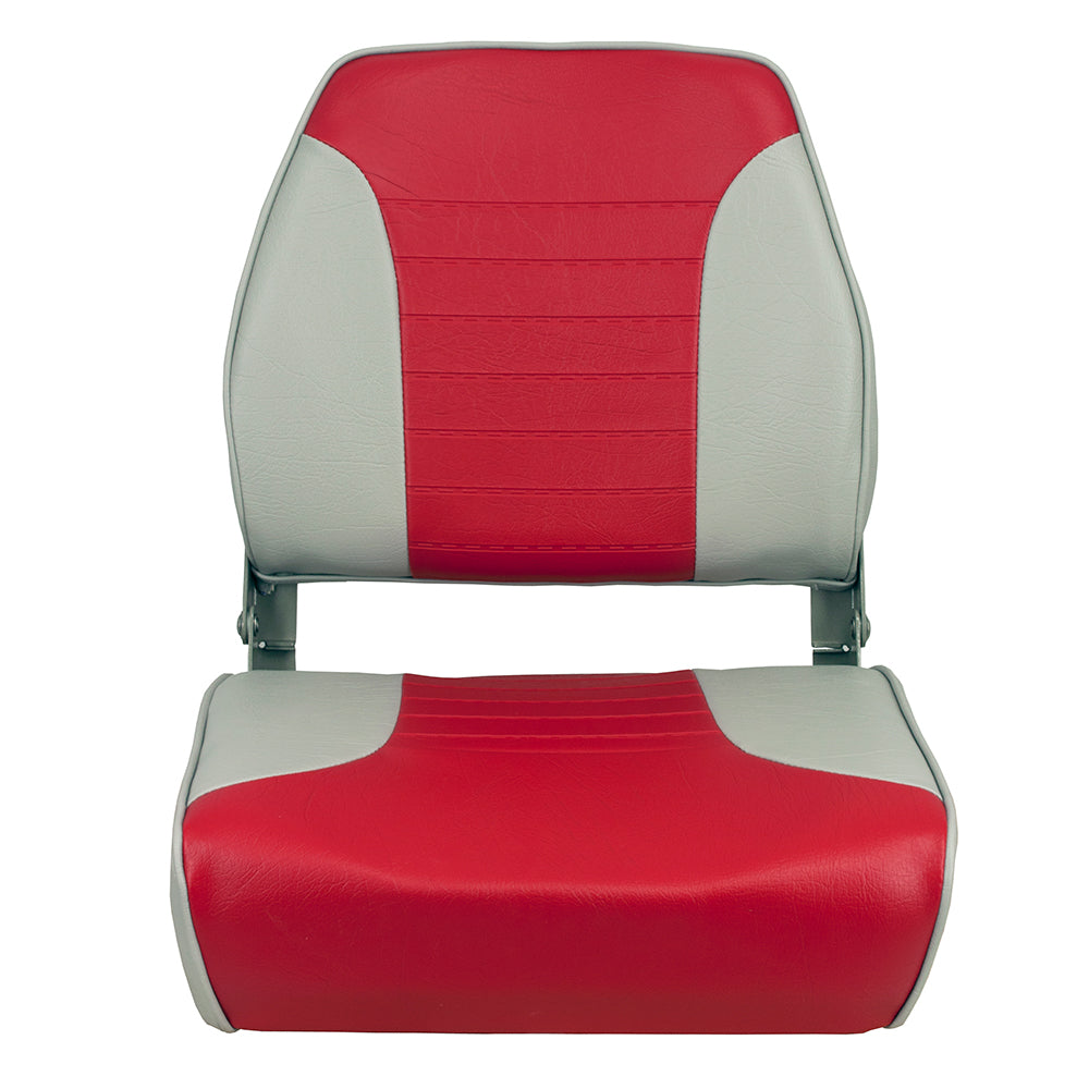 Springfield Marine Economy Multi-Color Folding Seat - Grey and Red