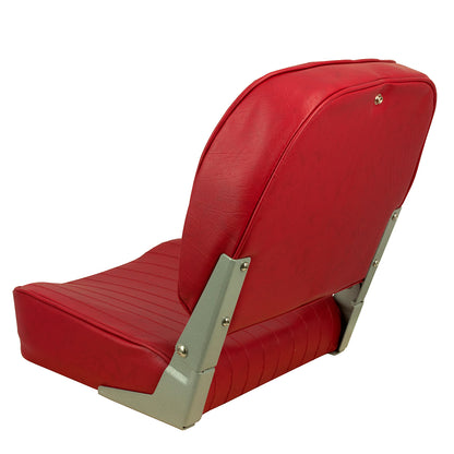 Springfield Marine Economy Folding Seat - Red with Cushioned Support and Durable Frame