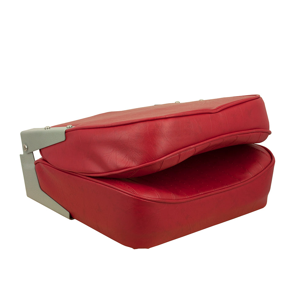 Springfield Marine Economy Folding Seat - Red with Cushioned Support and Durable Frame