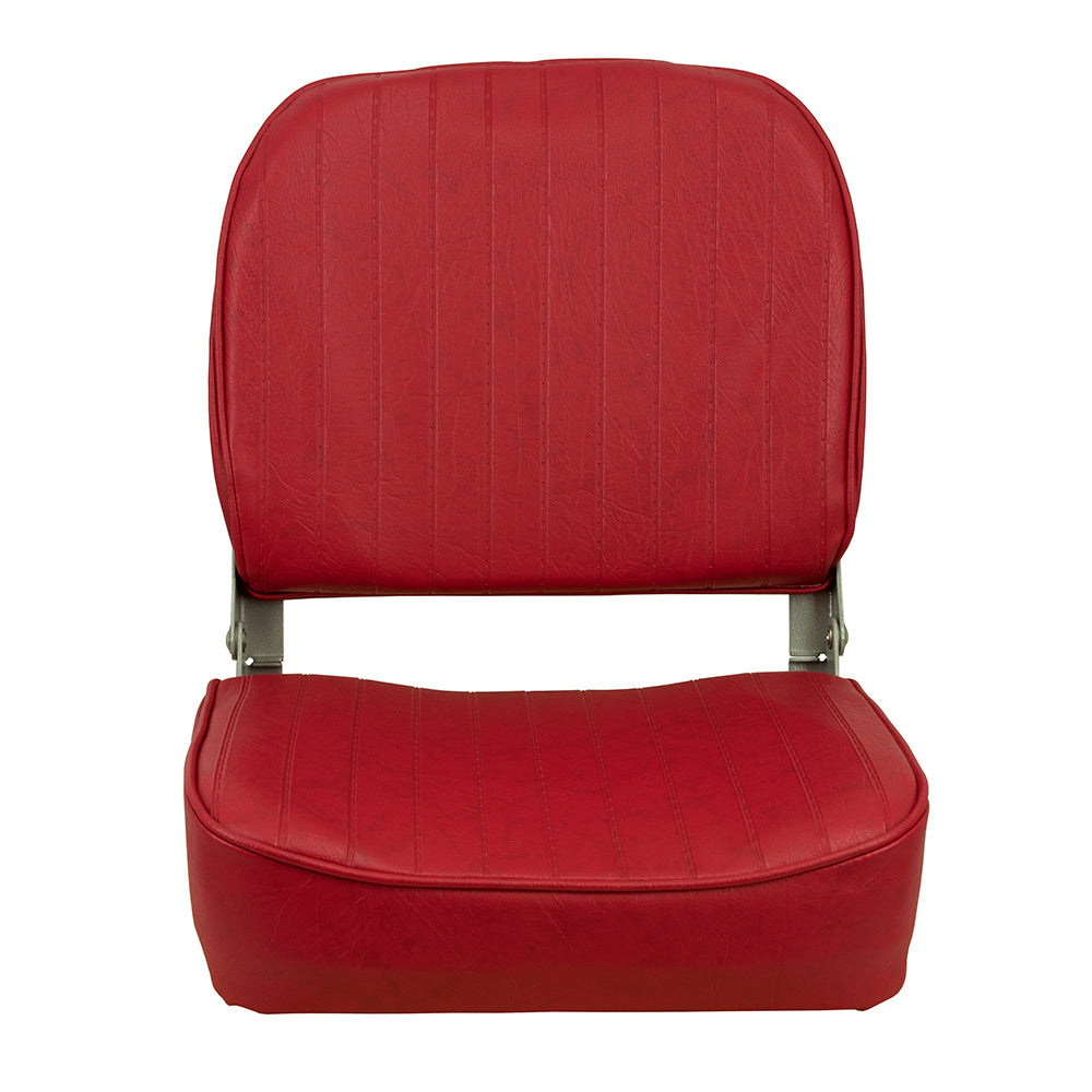 Springfield Marine Economy Folding Seat - Red with Cushioned Support and Durable Frame