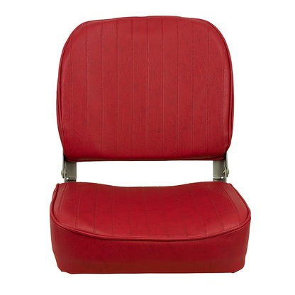Springfield Marine Economy Folding Seat - Red with Cushioned Support and Durable Frame