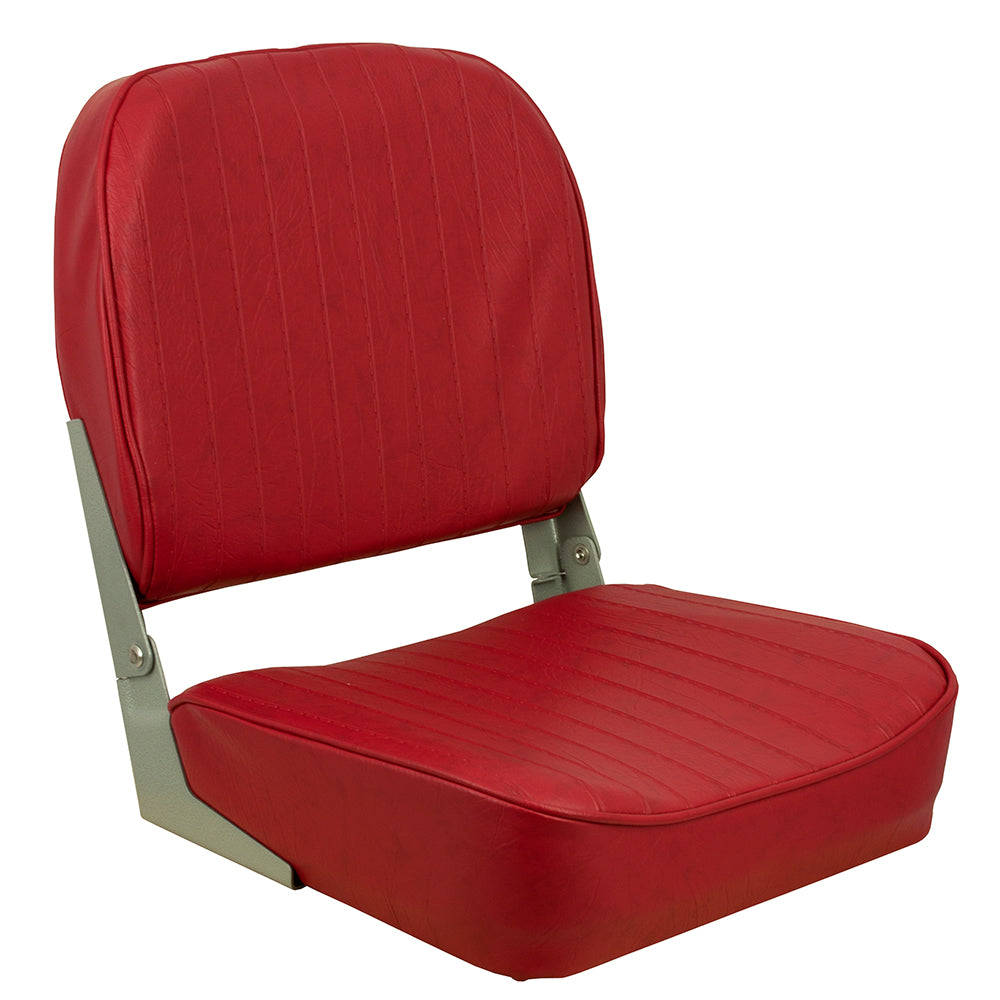 Springfield Marine Economy Folding Seat - Red with Cushioned Support and Durable Frame