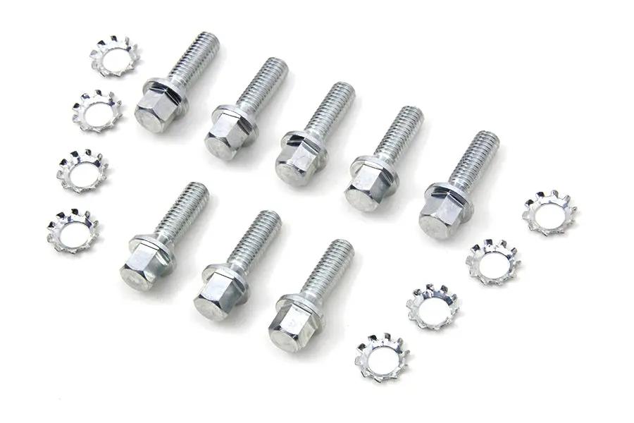 V-Twin Nickel Tappet Block Hex Screw - 1/4 inch-24 Lifters, Tapered Head for Harley Davidson FL by V-Twin