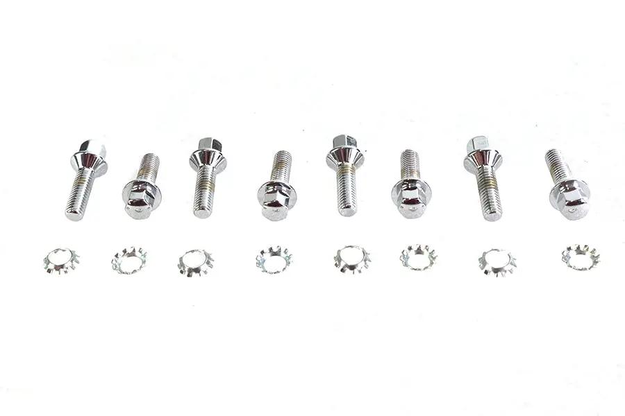 Colony Chrome Tappet Block Hex Screw Kit for Harley Davidson 1936-1945 EL/FL Models by Colony
