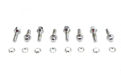 Colony Chrome Tappet Block Hex Screw Kit for Harley Davidson 1936-1945 EL/FL Models by Colony