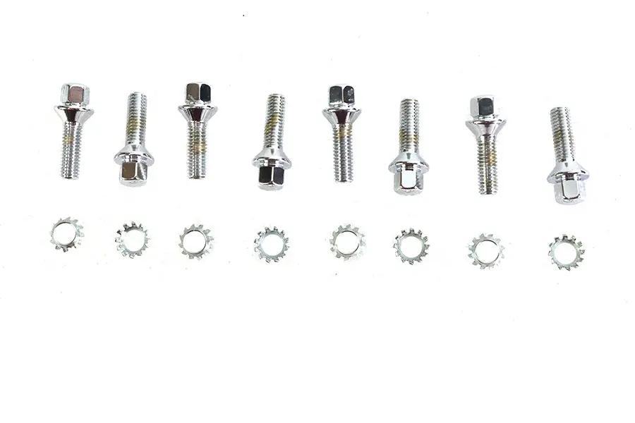 Colony Chrome Tappet Block Hex Screw Kit for Harley Davidson 1936-1945 EL/FL Models by Colony