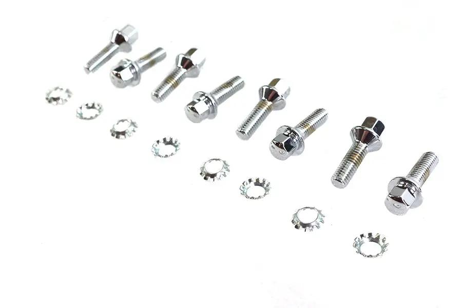 Colony Chrome Tappet Block Hex Screw Kit for Harley Davidson 1936-1945 EL/FL Models by Colony