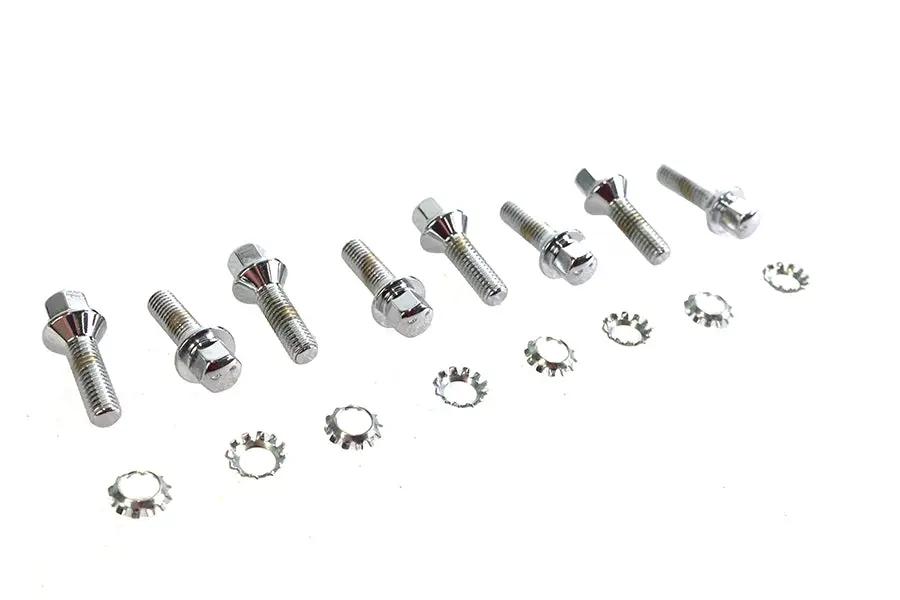 Colony Chrome Tappet Block Hex Screw Kit for Harley Davidson 1936-1945 EL/FL Models by Colony