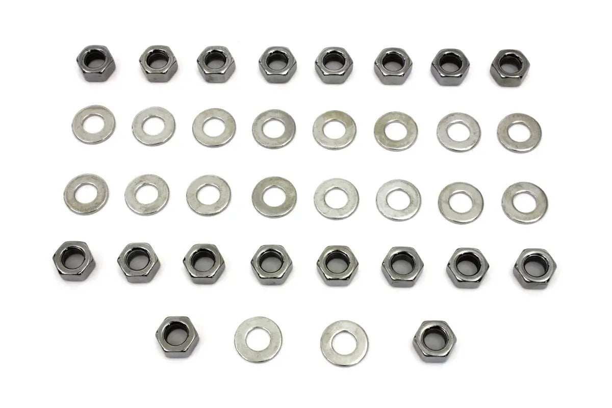 Colony Chrome Rocker Box Hex Nuts for Harley Davidson FL (1966-1975) by Colony