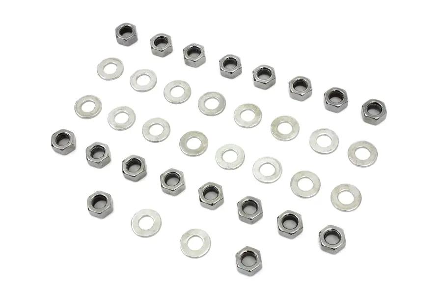 Colony Chrome Rocker Box Hex Nuts for Harley Davidson FL (1966-1975) by Colony
