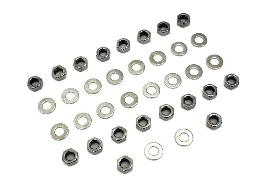 Colony Chrome Rocker Box Hex Nuts for Harley Davidson FL (1966-1975) by Colony