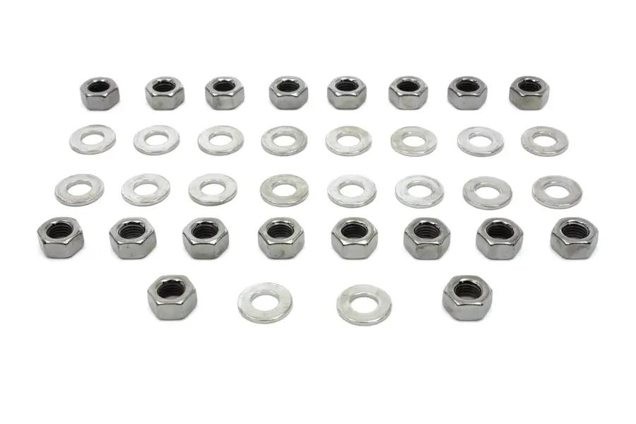 Colony Chrome Rocker Box Hex Nuts for Harley Davidson FL (1966-1975) by Colony