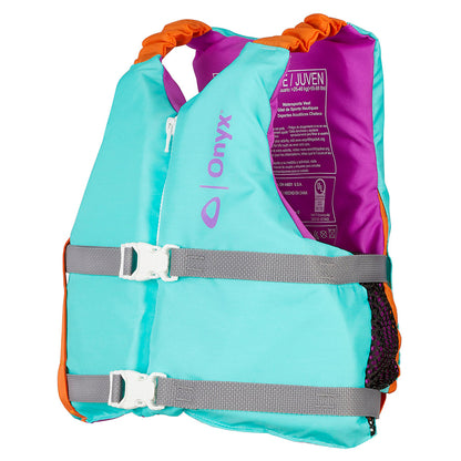 Onyx Youth Universal Paddle Vest - Aqua for Kids 55-88 lbs.
