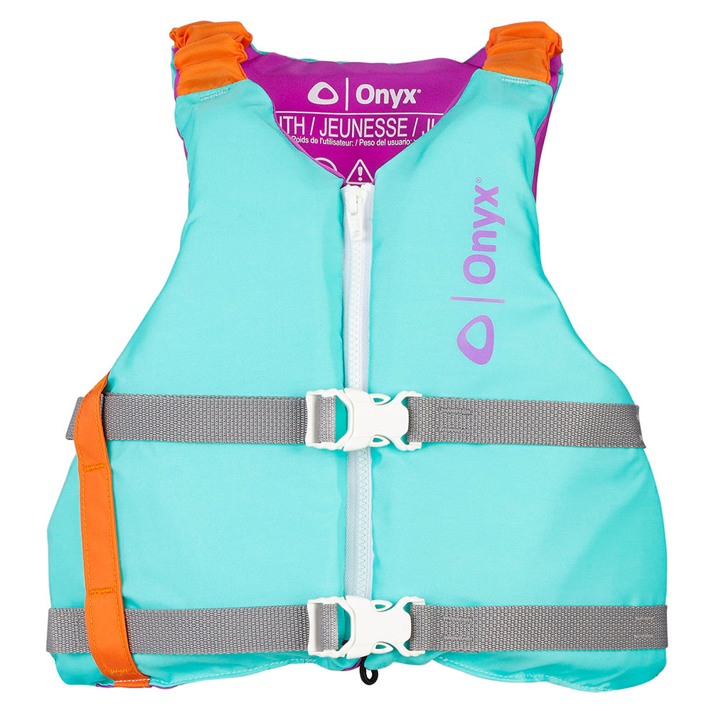 Onyx Youth Universal Paddle Vest - Aqua for Kids 55-88 lbs.
