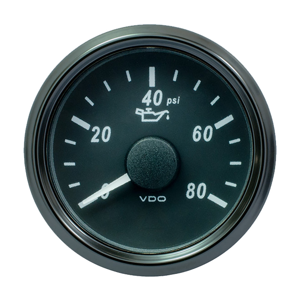 VDO SingleViu 52mm Oil Pressure Gauge - 80 PSI, 240-33 Ohm - Accurate & Versatile Instrument