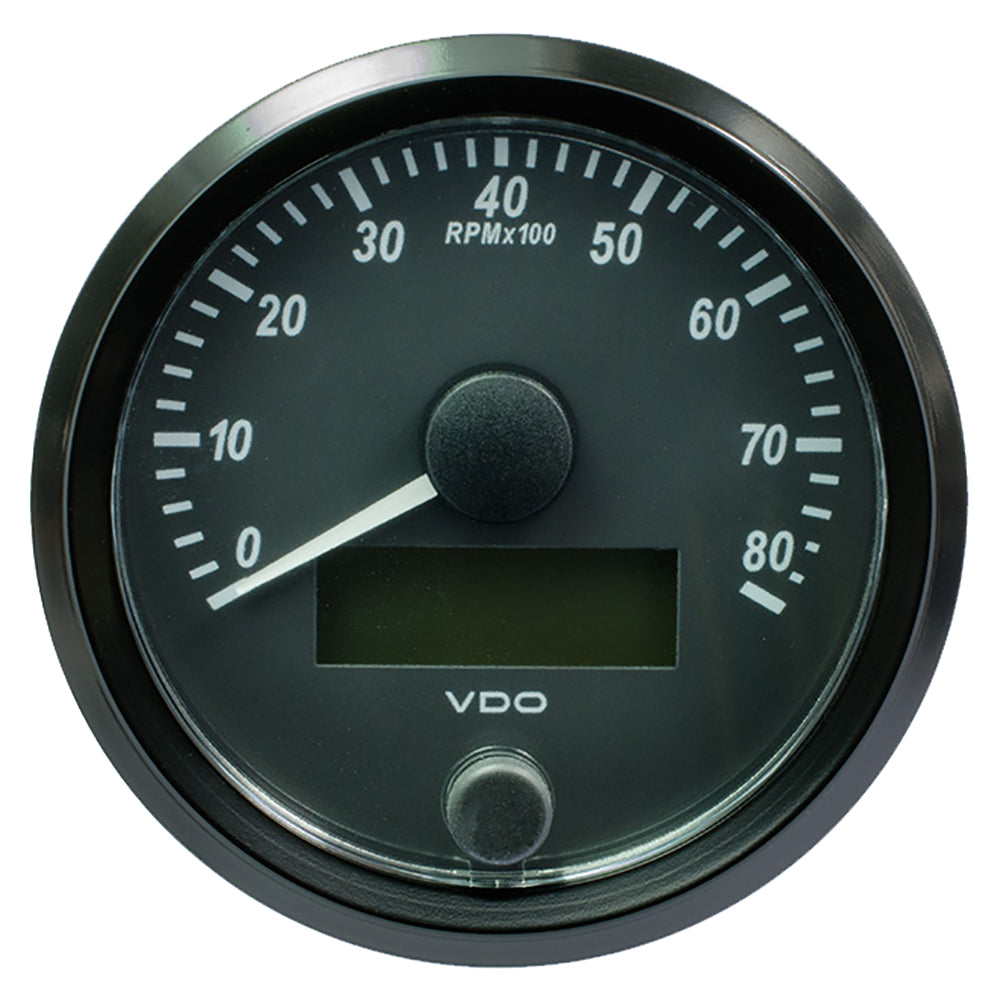 VDO SingleViu 80mm (3-1/8 inch) Tachometer - 8000 RPM with J1939 CAN Compatibility
