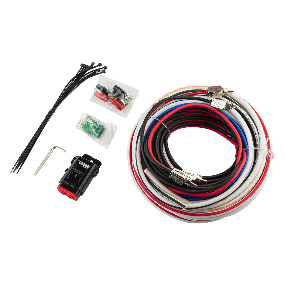 DS18 Hydro Power Amplifier Install Kit 8 Gauge - High-Quality Marine Grade Wiring