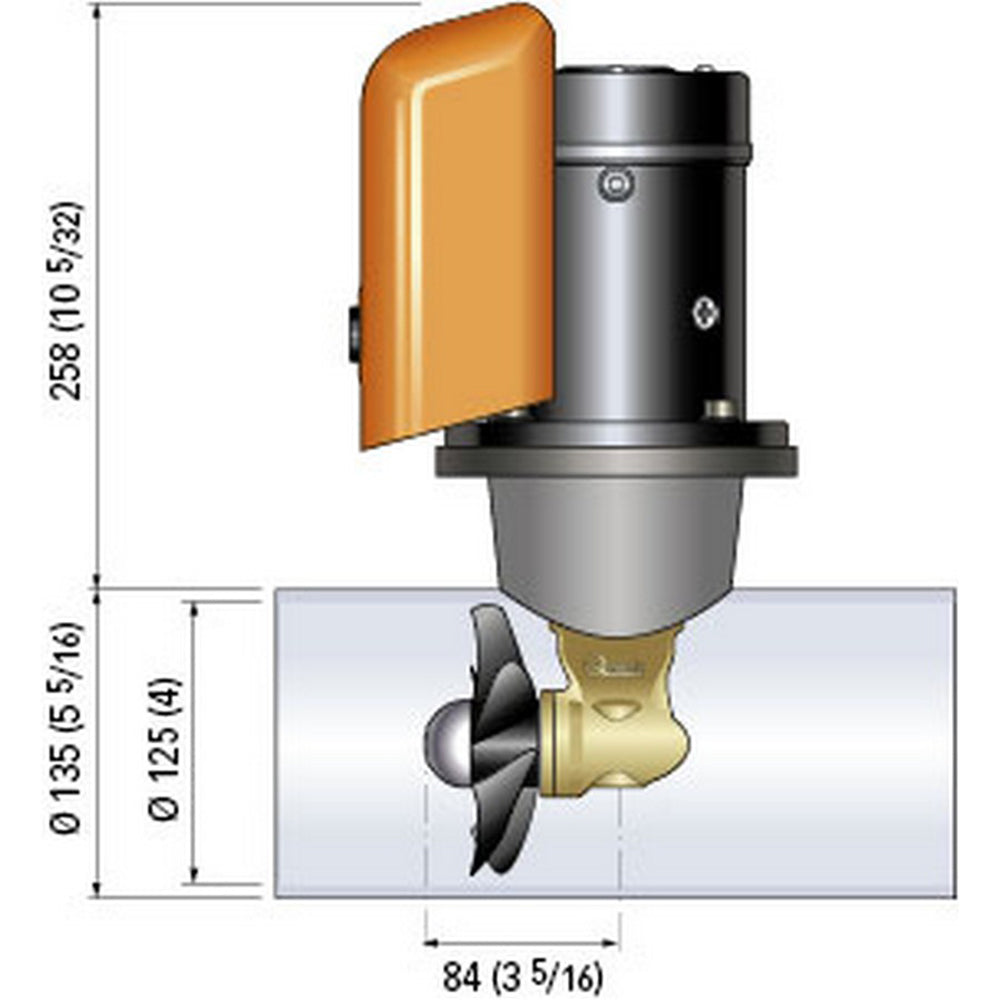 Quick BTQ 125-40 Bow Thruster, 40 kgf, 12V, D125, 2.2 kW – FGBT12540120T00