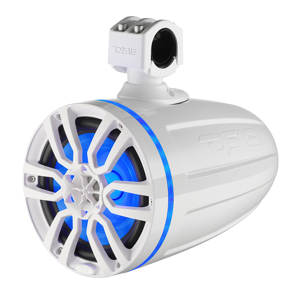DS18 X Series Hydro 6.5-Inch Wakeboard Pod Tower Speaker with RGB LED Light – 300W, White