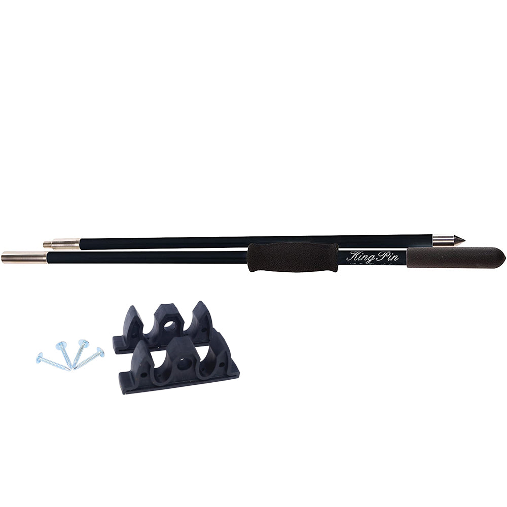 Panther Products 10' King Pin Anchor Pole - 2-Piece Black with Stainless Steel Tips