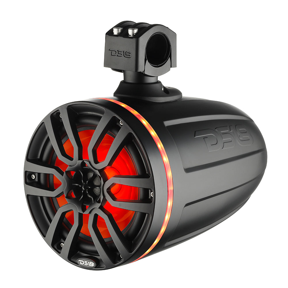 DS18 X Series Hydro 8-Inch Wakeboard Tower Speaker with RGB LED Light - 375W - Matte Black