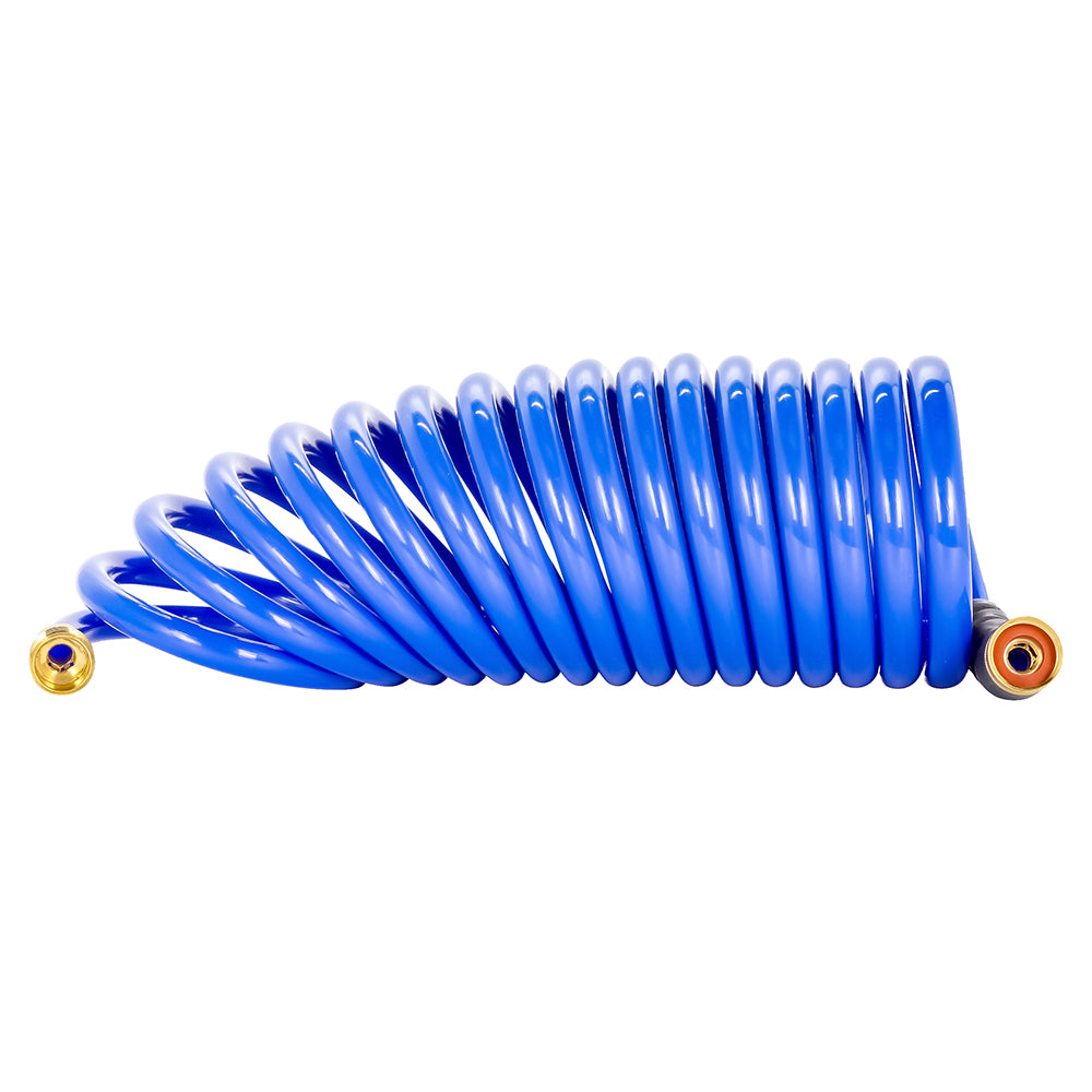 Camco 20-Foot Coil Garden and Marine Hose with Rust-Resistant Brass Fittings