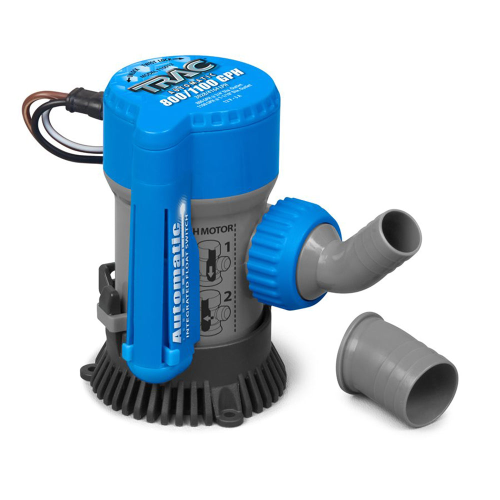 TRAC Outdoors Automatic Bilge Pump 800/1100 GPH - Self-Priming, Marine-Grade Water Pump