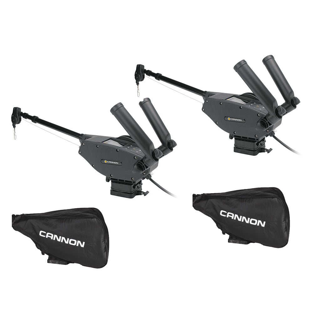 Cannon Optimum 10 BT Electric Downrigger 2-Pack with Black Covers for Advanced Trolling
