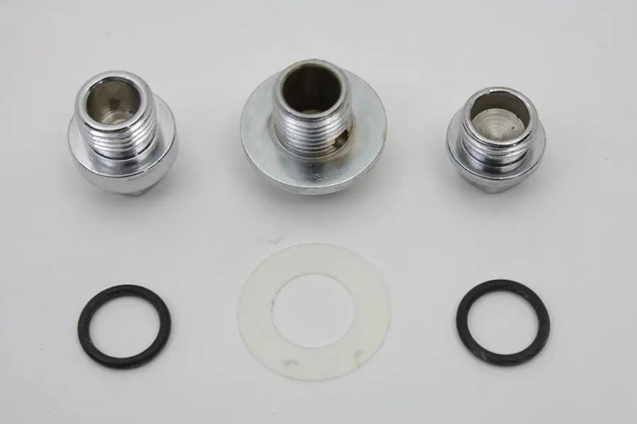 Colony Oil Pump Screen Relief Plug Set Chrome for Harley Davidson FL Models by Colony