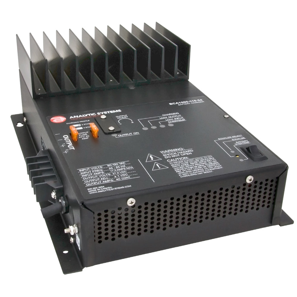 Analytic Systems BCA1000V-110-32 AC Charger with Digital Volt/Amp Meter, 2-Bank 30A 32V Output, 110V Input