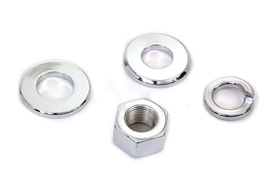 Colony Chrome Rear Axle Nut Kit for 3/4 Inch Axles - Fits Harley Davidson FX 1973-1982 by Colony