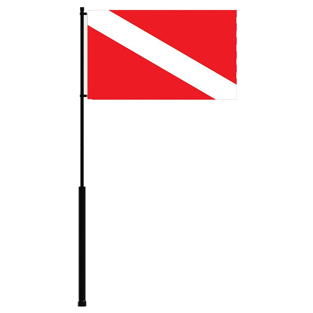 Mate Series 36-Inch Flag Pole with Dive Flag for Rod Holders and Rocket Launchers