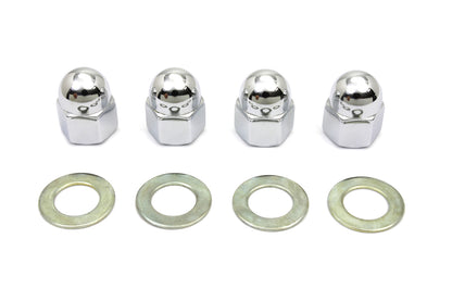 Colony Rocker Arm Shaft Chrome Acorn Nut and Washer Kit for Harley Davidson FL 1966-1975