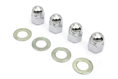 Colony Rocker Arm Shaft Chrome Acorn Nut and Washer Kit for Harley Davidson FL 1966-1975