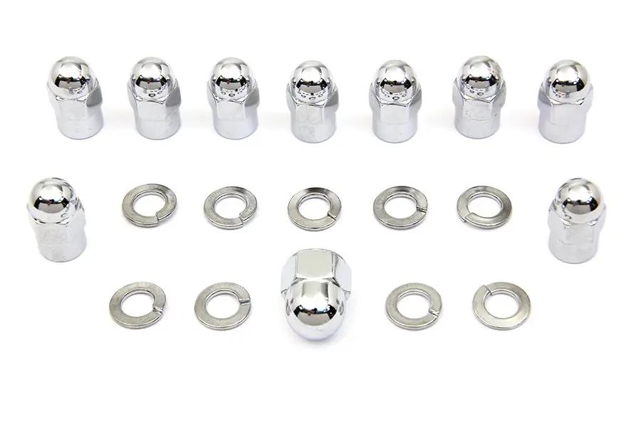 Colony Chrome Transmission Side Cover Nut Kit for Harley Davidson EL and UL Models by Colony