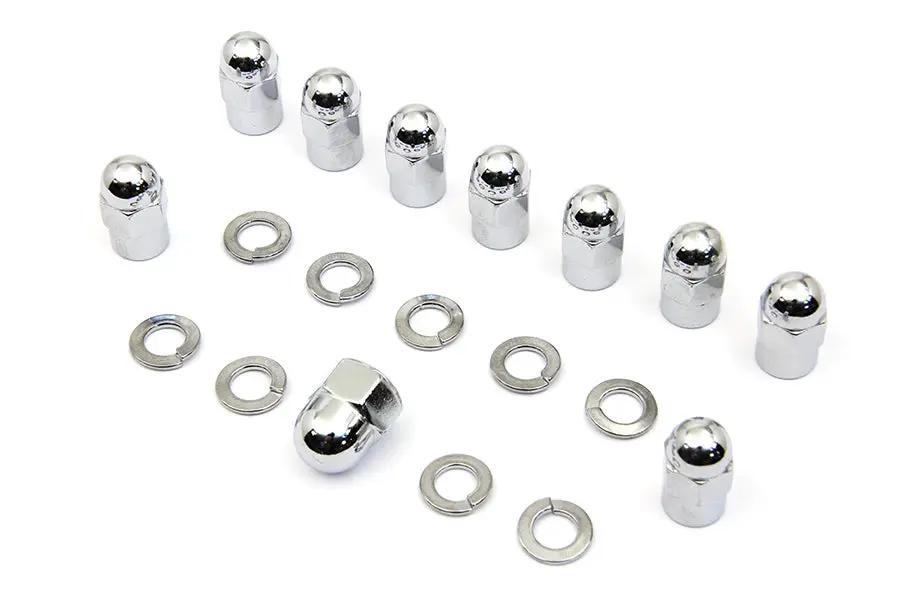 Colony Chrome Transmission Side Cover Nut Kit for Harley Davidson EL and UL Models by Colony