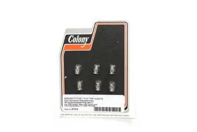 Colony 5/16 inch x 32 Thread Nickel Plated Brass Flat Top Grease Fitting for Harley Davidson WL Models by Colony