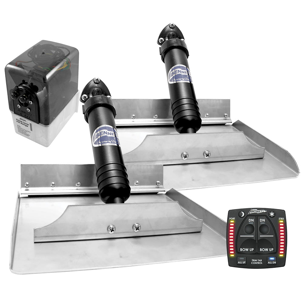 Bennett Marine 12x12 Hydraulic Trim Tab System with One Box Indication for Boats