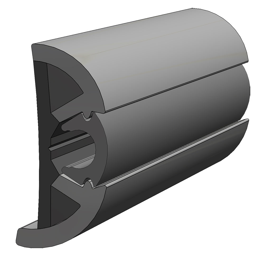 TACO Marine SuproFlex Rub Rail Kit Gray with Gray Insert – 2 inches high x 29/32 inches wide x 80 feet long