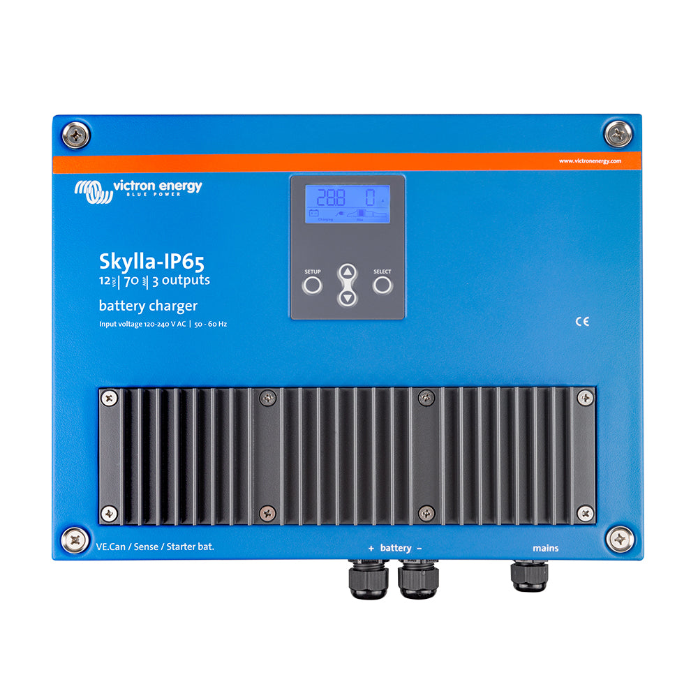 Victron Energy Skylla-IP65 12/70 3-Bank Battery Charger - Waterproof 120-240VAC Charger for Marine & Industrial Use