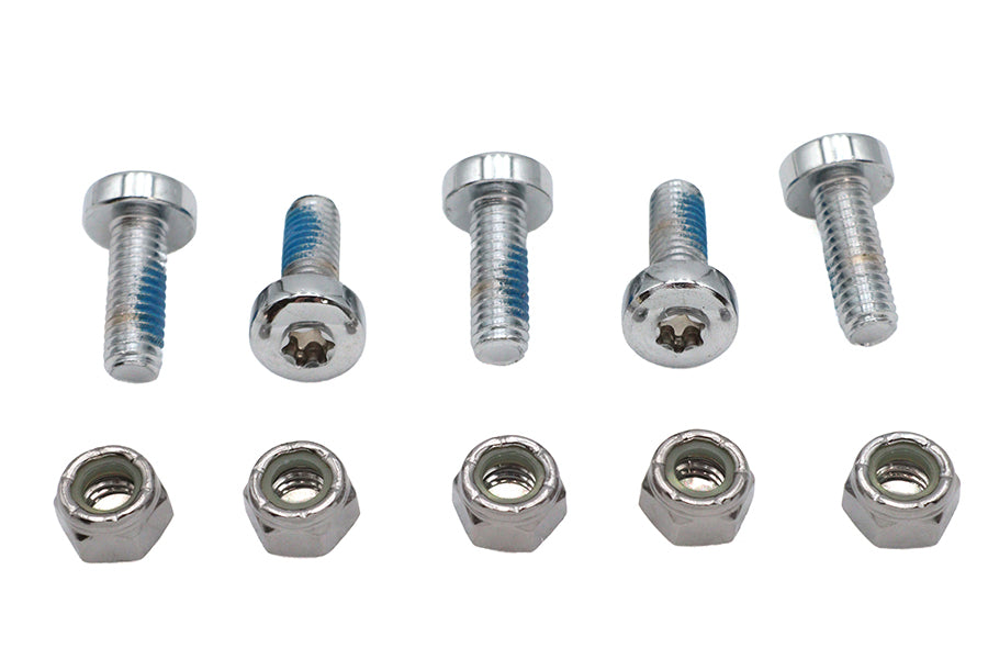 V-Twin Chrome Front Brake Disc Bolt Set for Harley Davidson FXST (1984-1993)