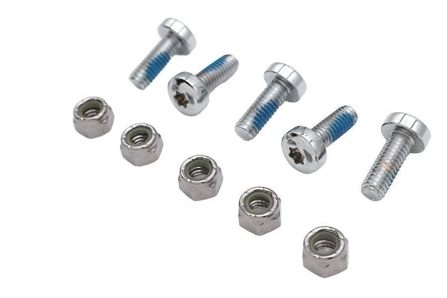 V-Twin Chrome Front Brake Disc Bolt Set for Harley Davidson FXST (1984-1993)