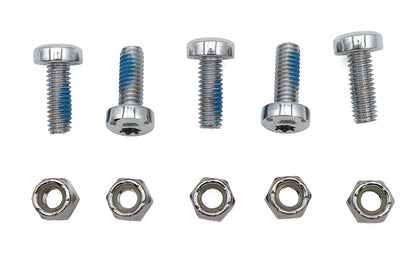 V-Twin Chrome Front Brake Disc Bolt Set for Harley Davidson FXST (1984-1993)