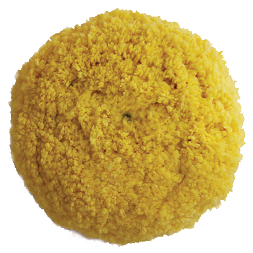 Presta Yellow Blended Wool Medium Cutting Pad - 9-Inch Screw-On Pad