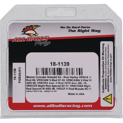 All Balls Racing Master Cylinder Rebuild Kit - Part 18-1139