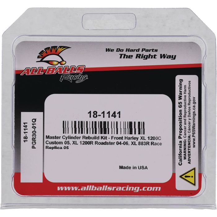 All Balls Racing Master Cylinder Rebuild Kit - Part Number 18-1141