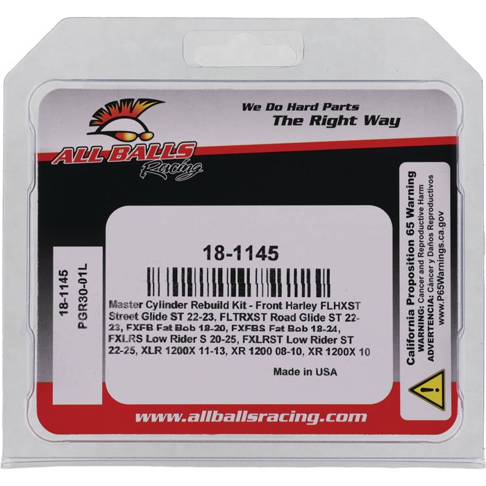 All Balls Racing Master Cylinder Rebuild Kit - Part No. 18-1145